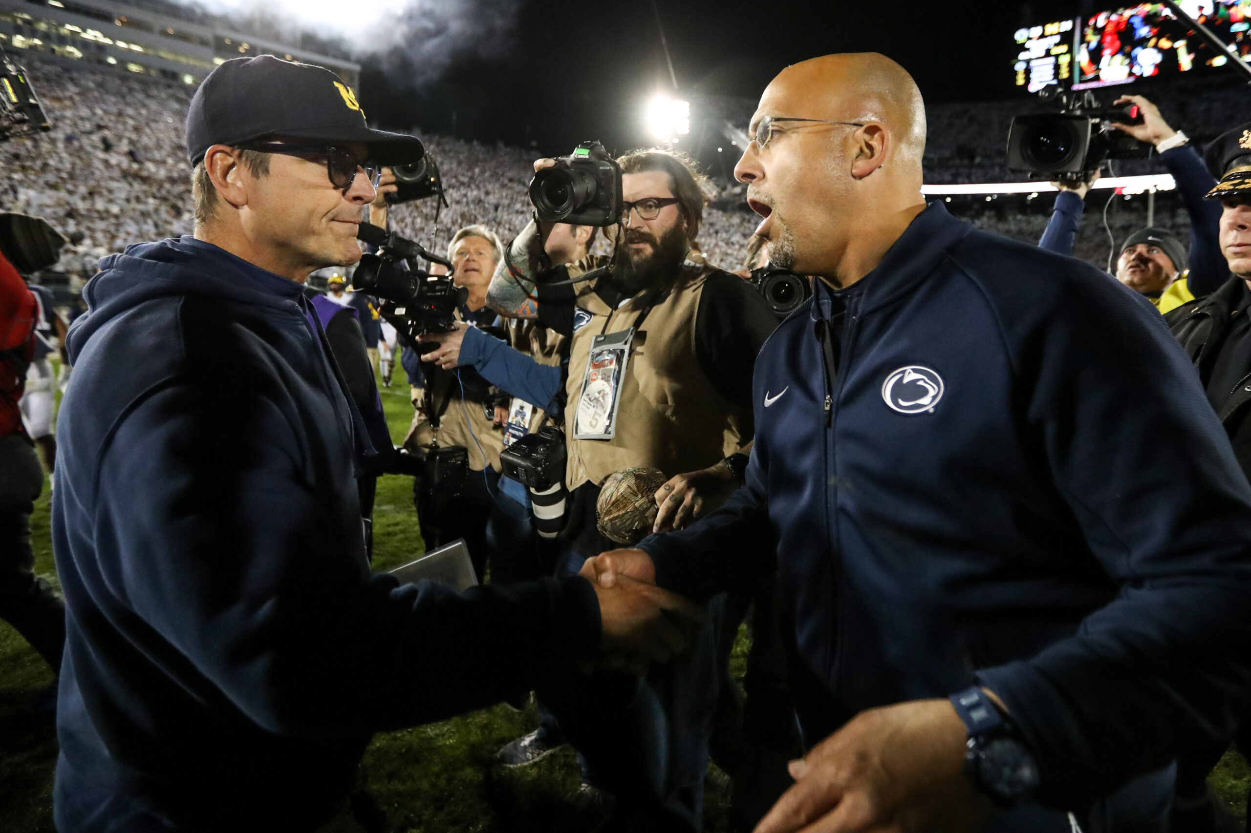 Penn State Football, Jim Harbaugh, Michigan, Connor Satlions, Jim Harbaugh suspension